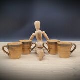 Set of 4 cups coffee stoneware