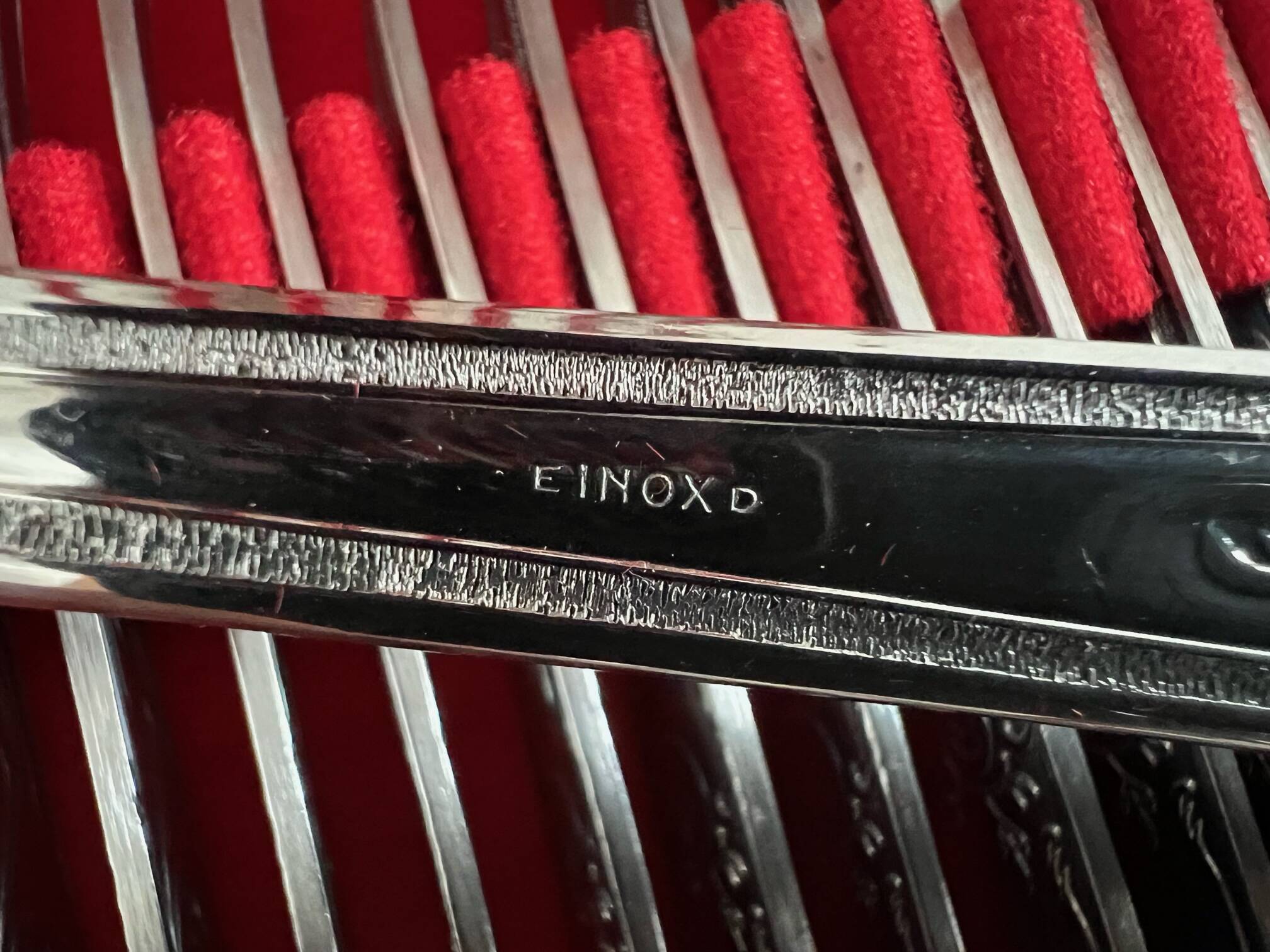 Household box 49 pcs in stainless steel with old E stainless steel D hallmarks