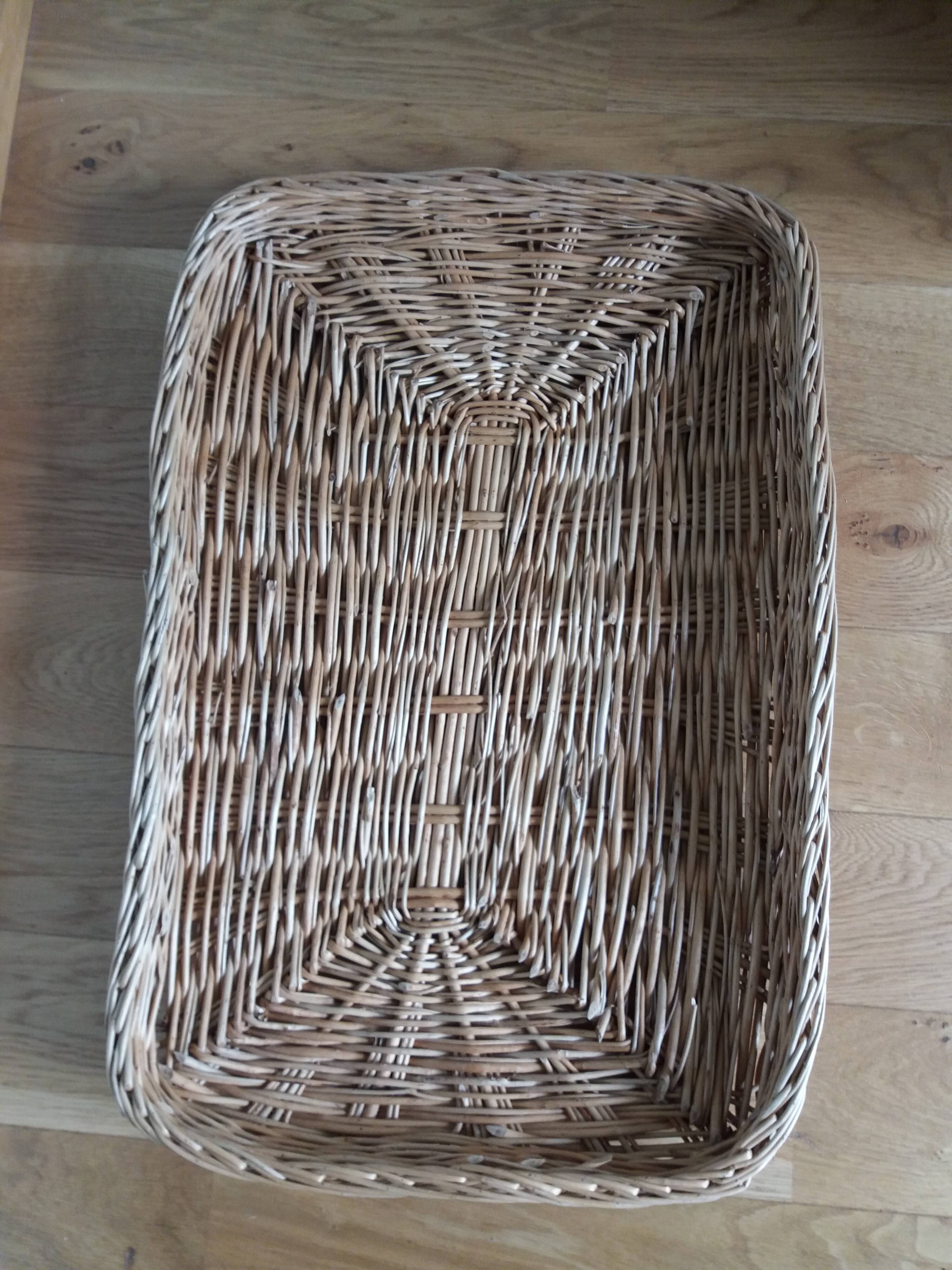 Panier en osier rotin grand coffre à jouets