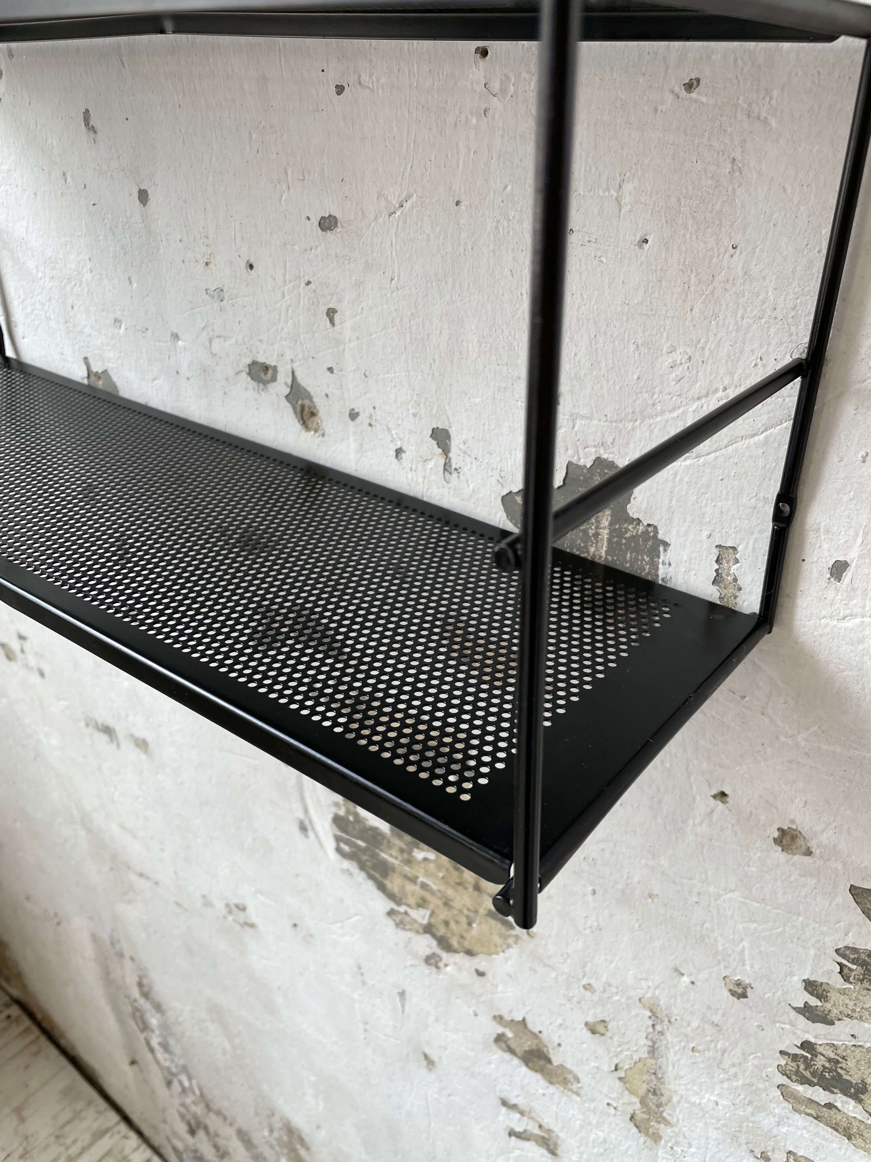 Black metal string shelf