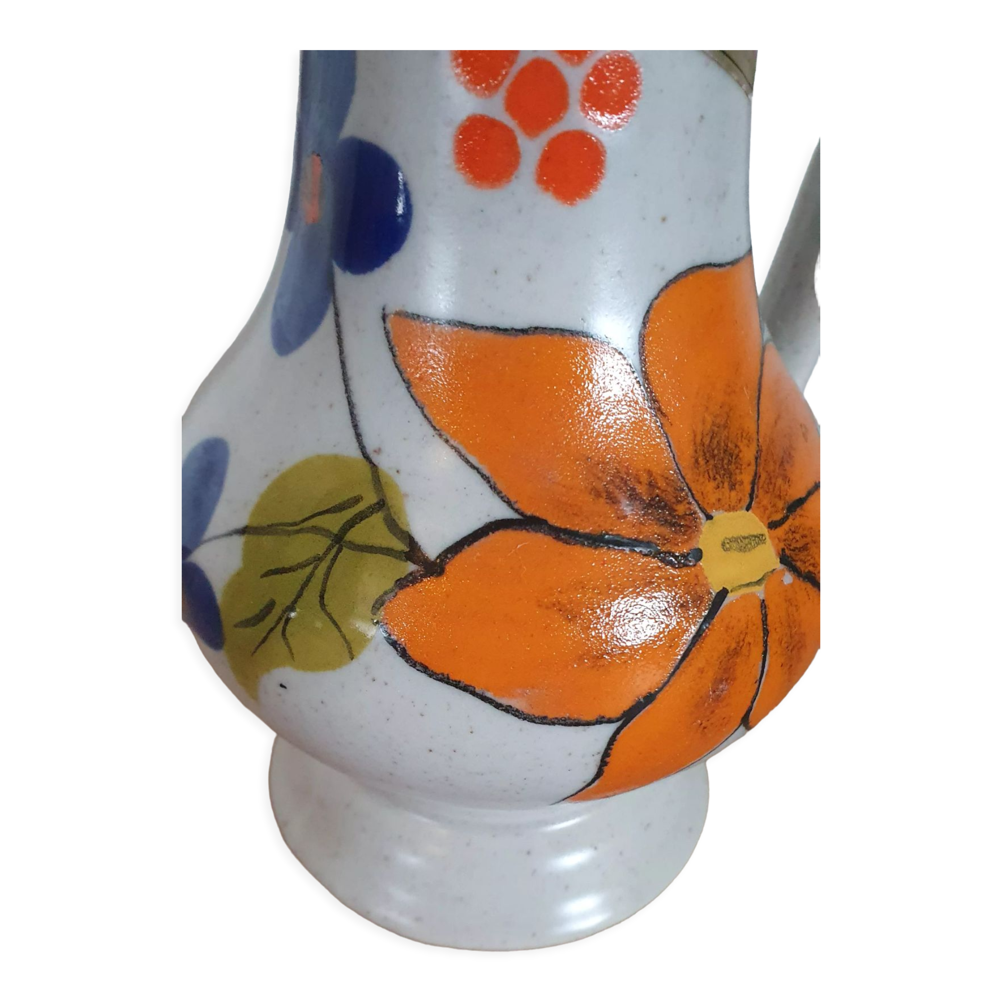 Ceramic vase or pitcher with Poët Laval floral motifs