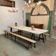 Large pine guinguette farm table