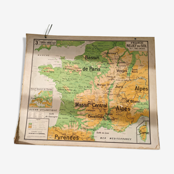 Old map Vidal lablache vintage Europe relief