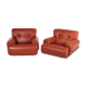 Bold Italian Lounge chair set made of leather, 1970