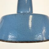 Industrial blue enamel pendant lamp, 1960s