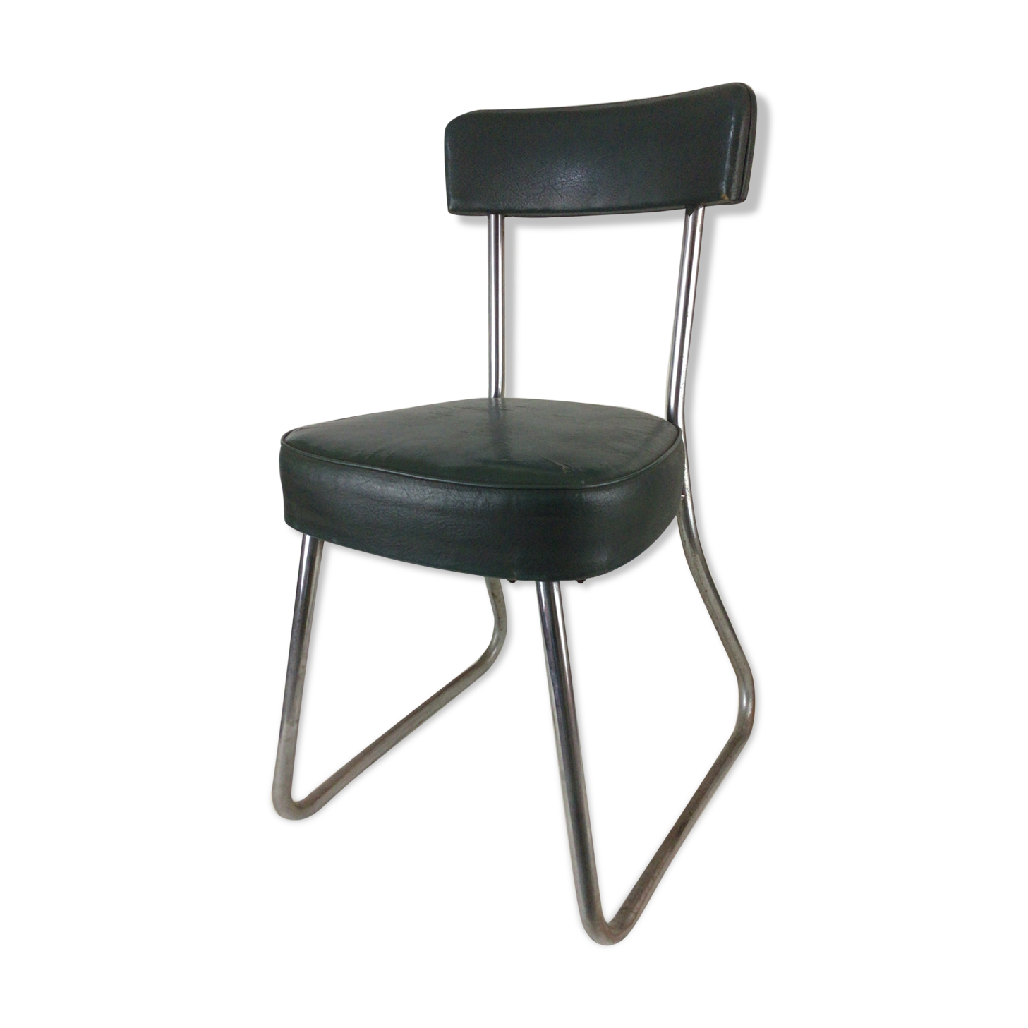 Chaise traîneau de bureau industrielle vintage