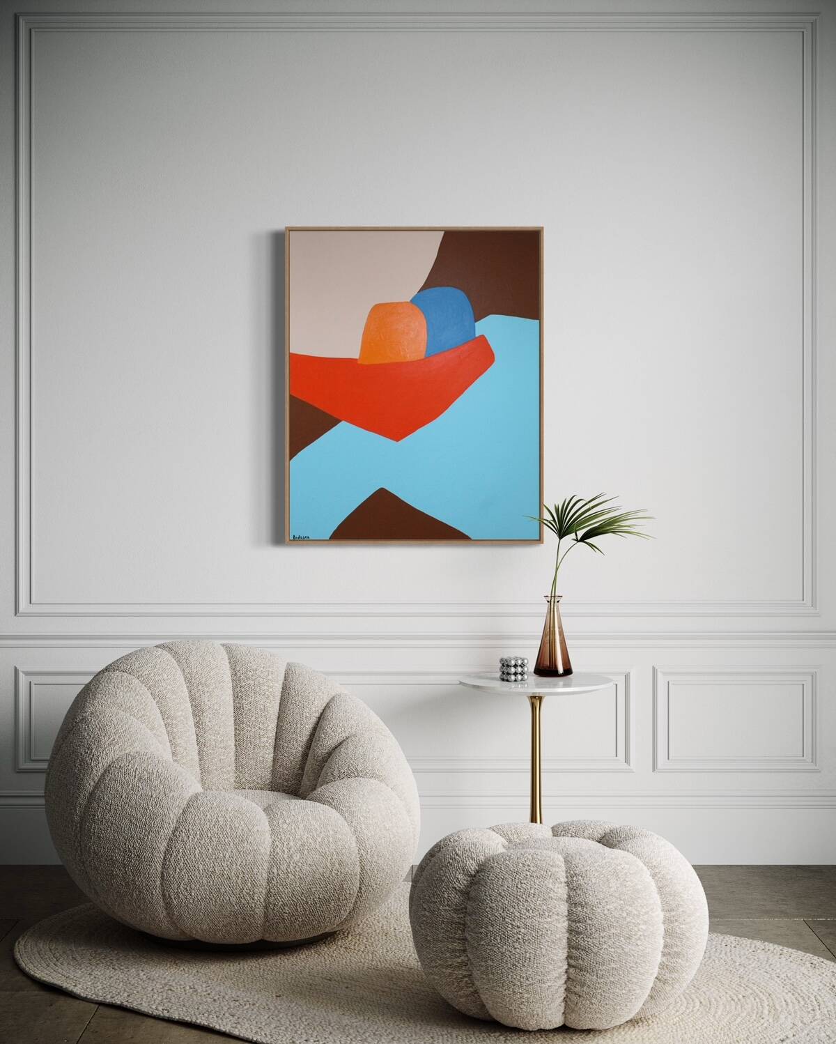 Figurative painting "in your arms" celestial