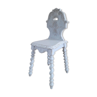 Patinated turned wood chair