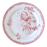 Assiette plate ancienne terre de fer Sarreguemines Fontanges