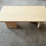 Rectangular travertine coffee table