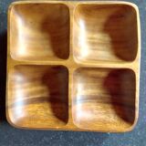 Vide poche plat apéritif bois