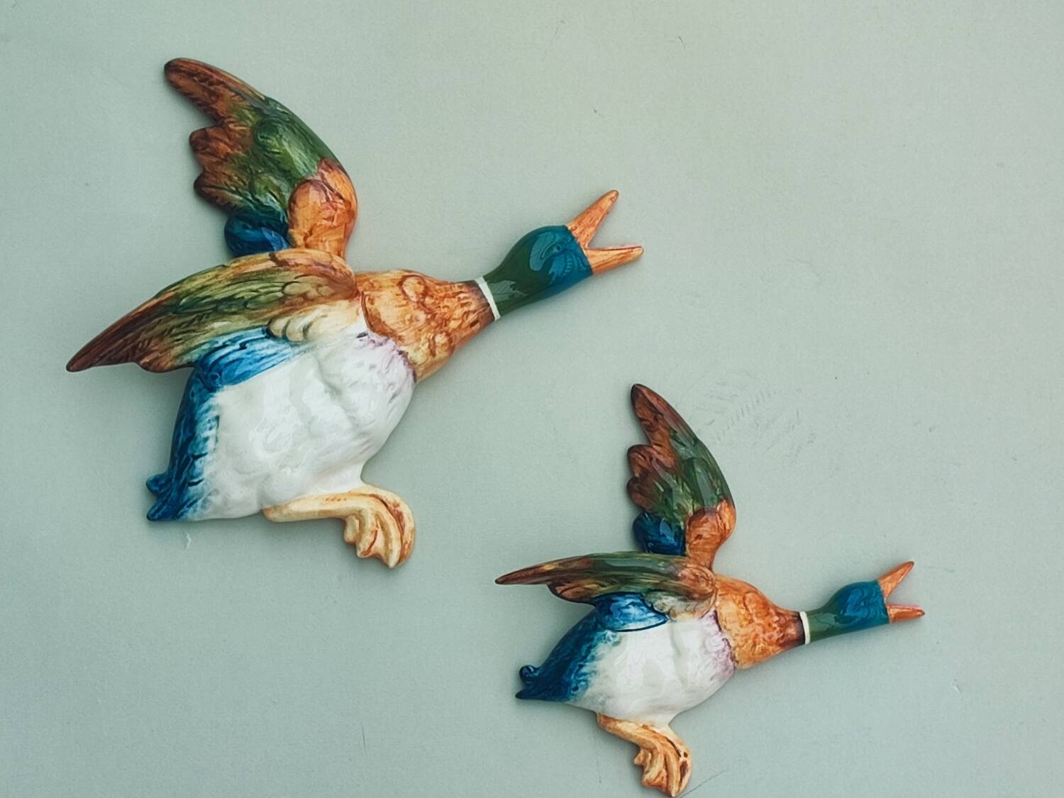Pair Beswick duck wall decorations
