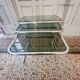 Vintage chrome smoked glass nesting coffee table