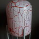 Cracked orange blown glass lamp