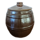Pot tonneau en grès vernissé