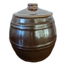 Glazed stoneware barrel pot