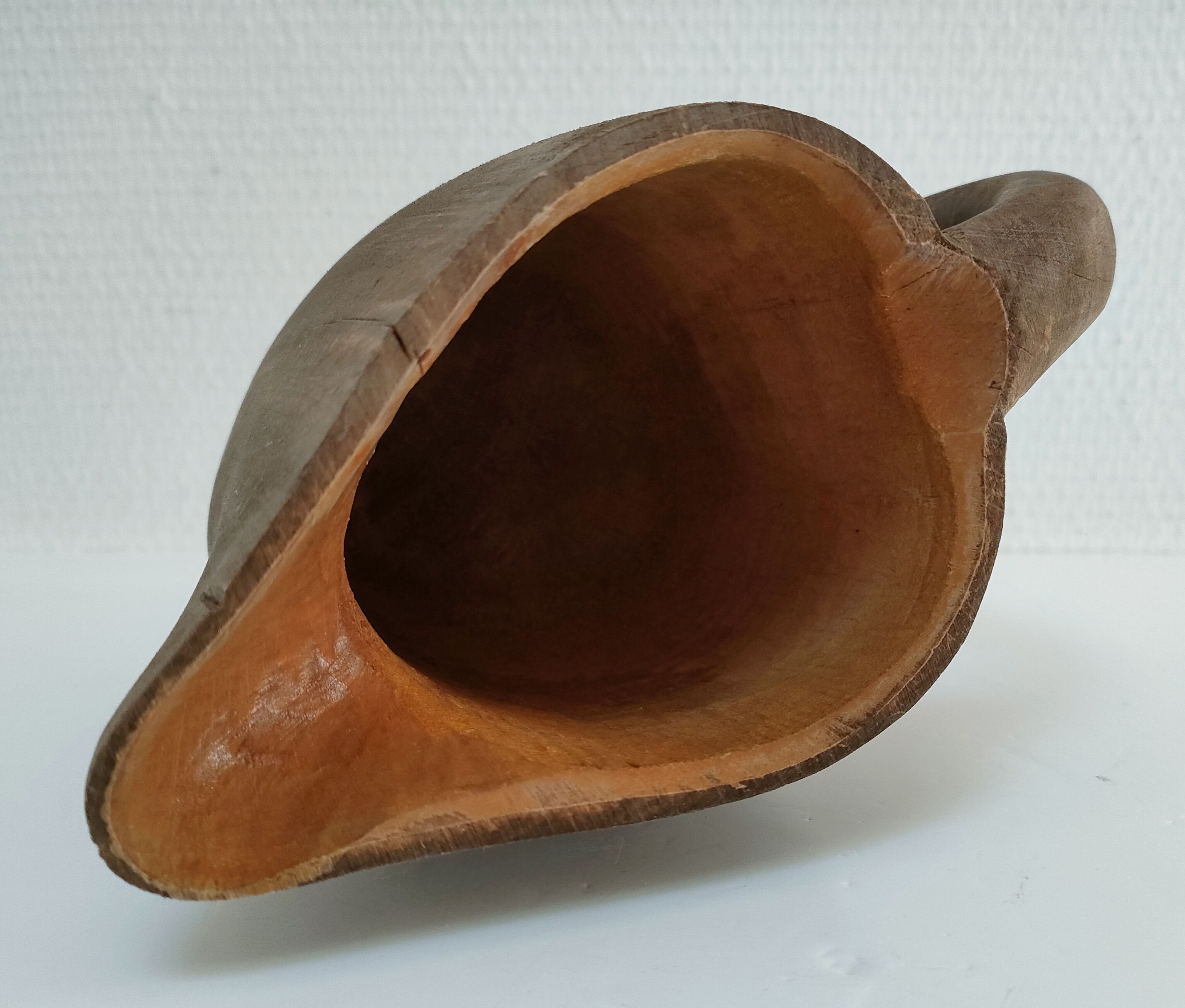 Solid wood pitcher patinated brutalist 60s