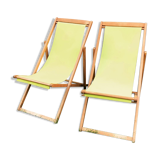 Set of two yellow Chilean chairs