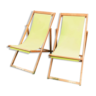 Set of two yellow Chilean chairs
