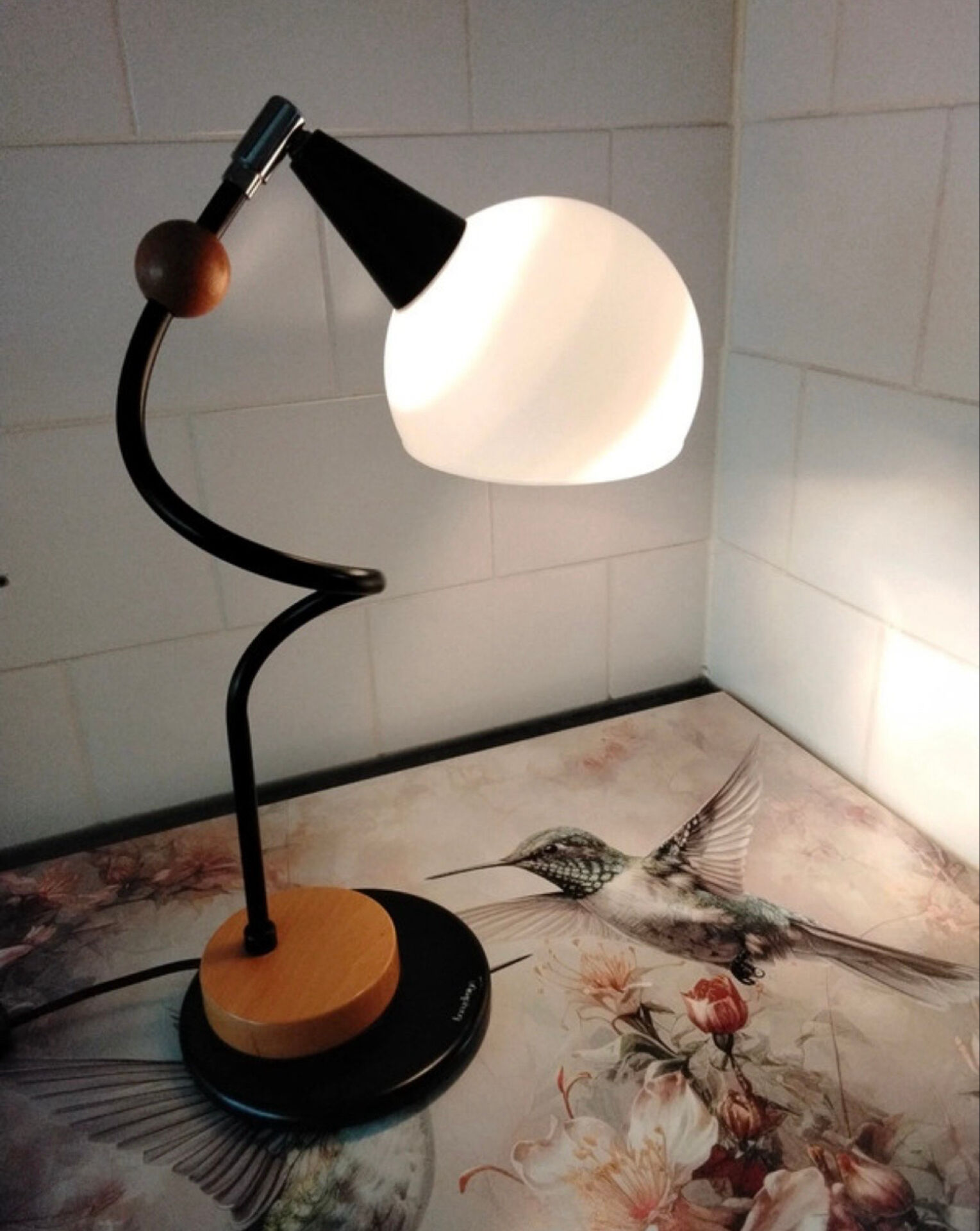 Magnificent vintage lamp with a bony design.