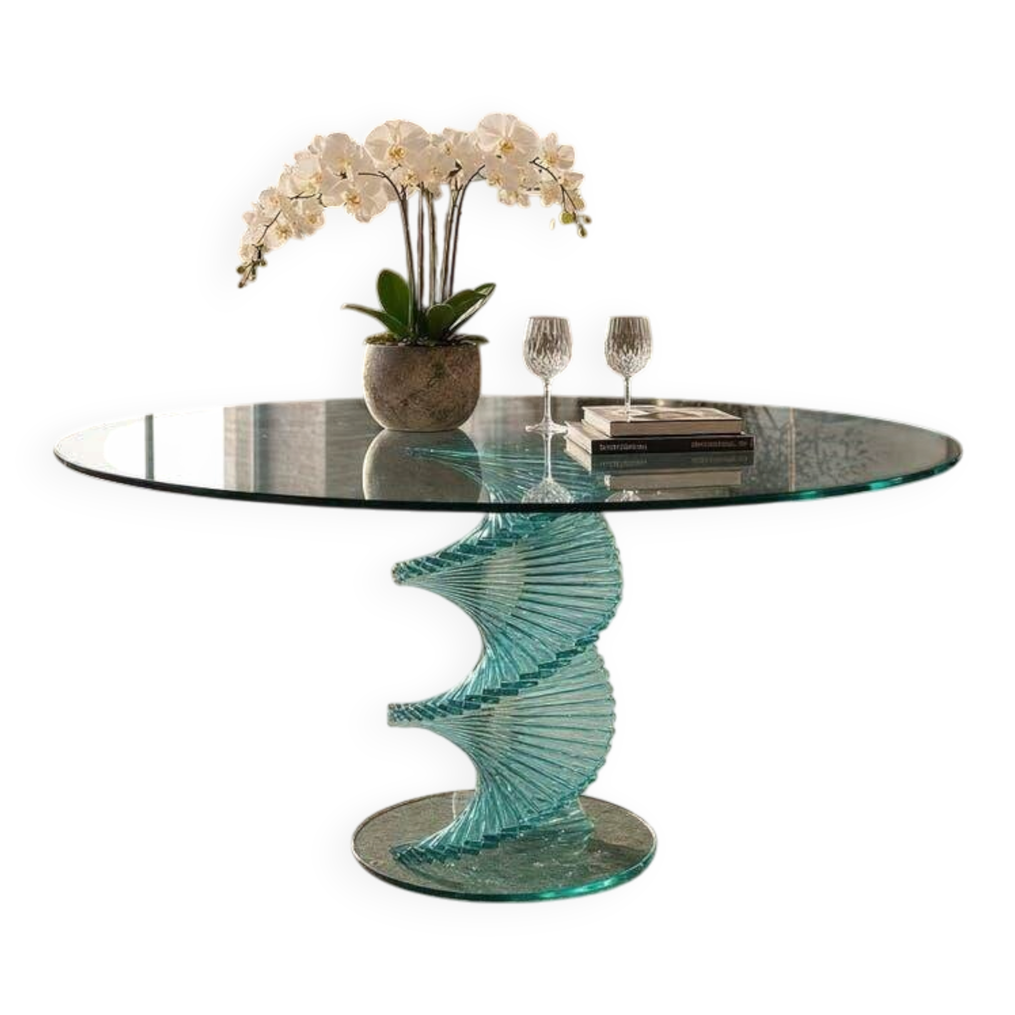 Vintage twisted glass table from the 90s.