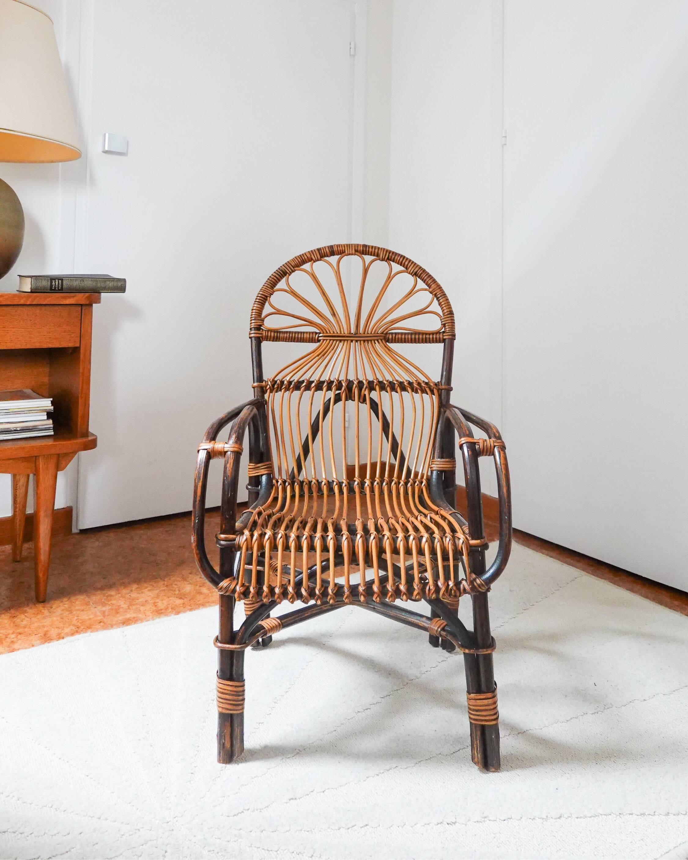 Fauteuil en rotin enfant
