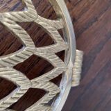 Owl trivet in golden brass