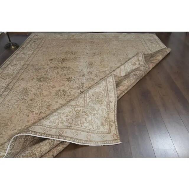 1970s Vintage Persian Handmade Wool Orange Area Rug 282x384