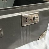 Vintage dark grey metal suitcase