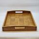 Vintage scandinavian serving tray in marquetry wood
