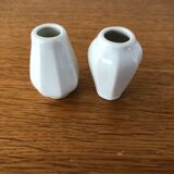 8 miniature vases in white earthenware