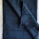 Old sheet in pure washed linen thread blue twilight