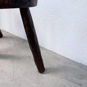 Pair of tripod stools in oak