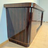 Large Art Deco Sideboard in Macassar Ebony, Maple & Chrome, France, 1930s