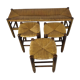 Tabourets et banquette paillé