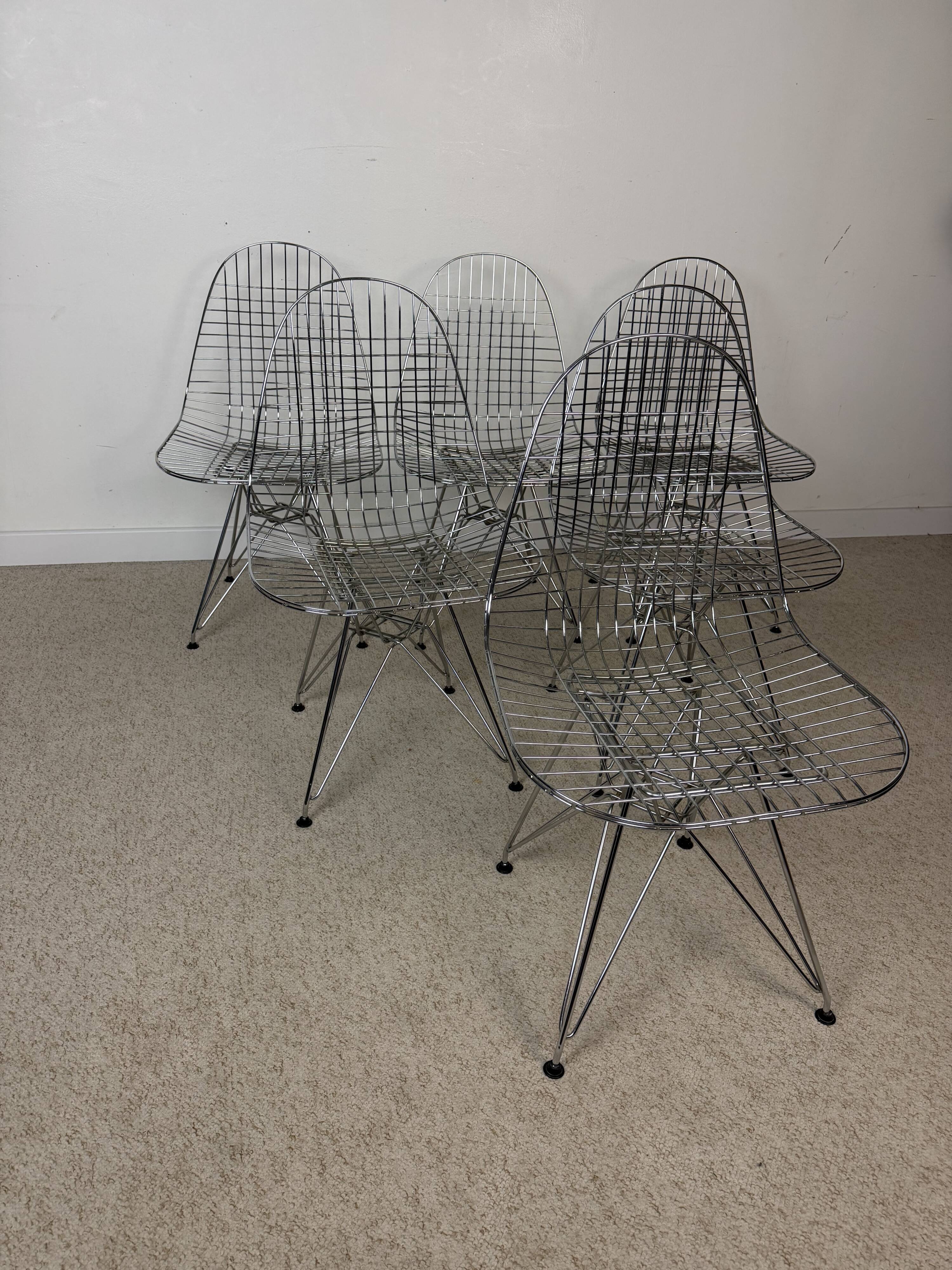 Vintage chrome wire chairs