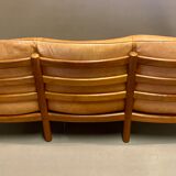 Teak and leather sofa scandinavian design 1960