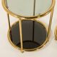 Hollywood Regency style mid century brass side tables, set of 2 , Italy
