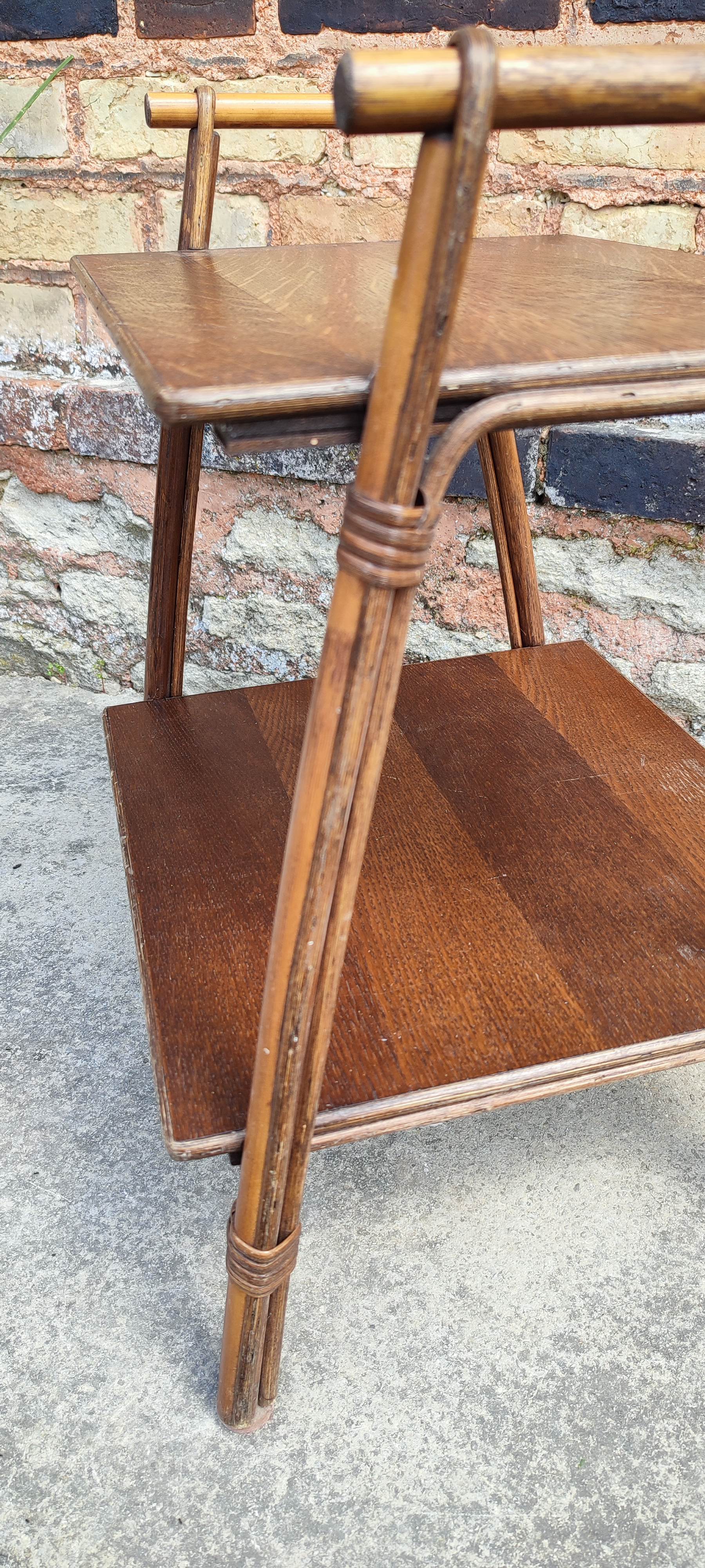 Serving rattan and wood side furniture