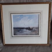 Ancient painting depicting a marine scene.