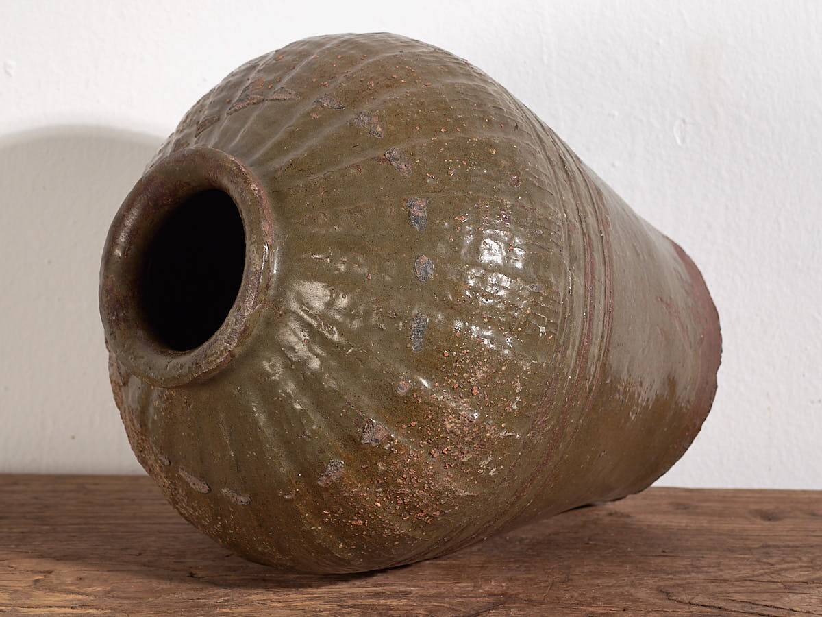 Small antique olive green vase (c.1900)