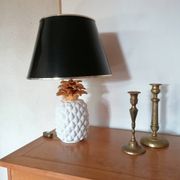 Lampe ananas vintage céramique blanche et doré