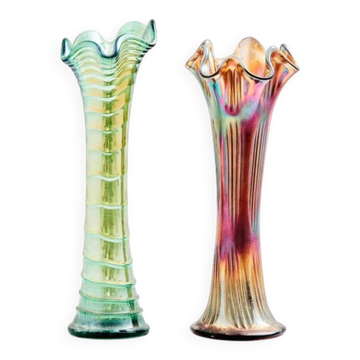 Ensemble de deux vases en verre