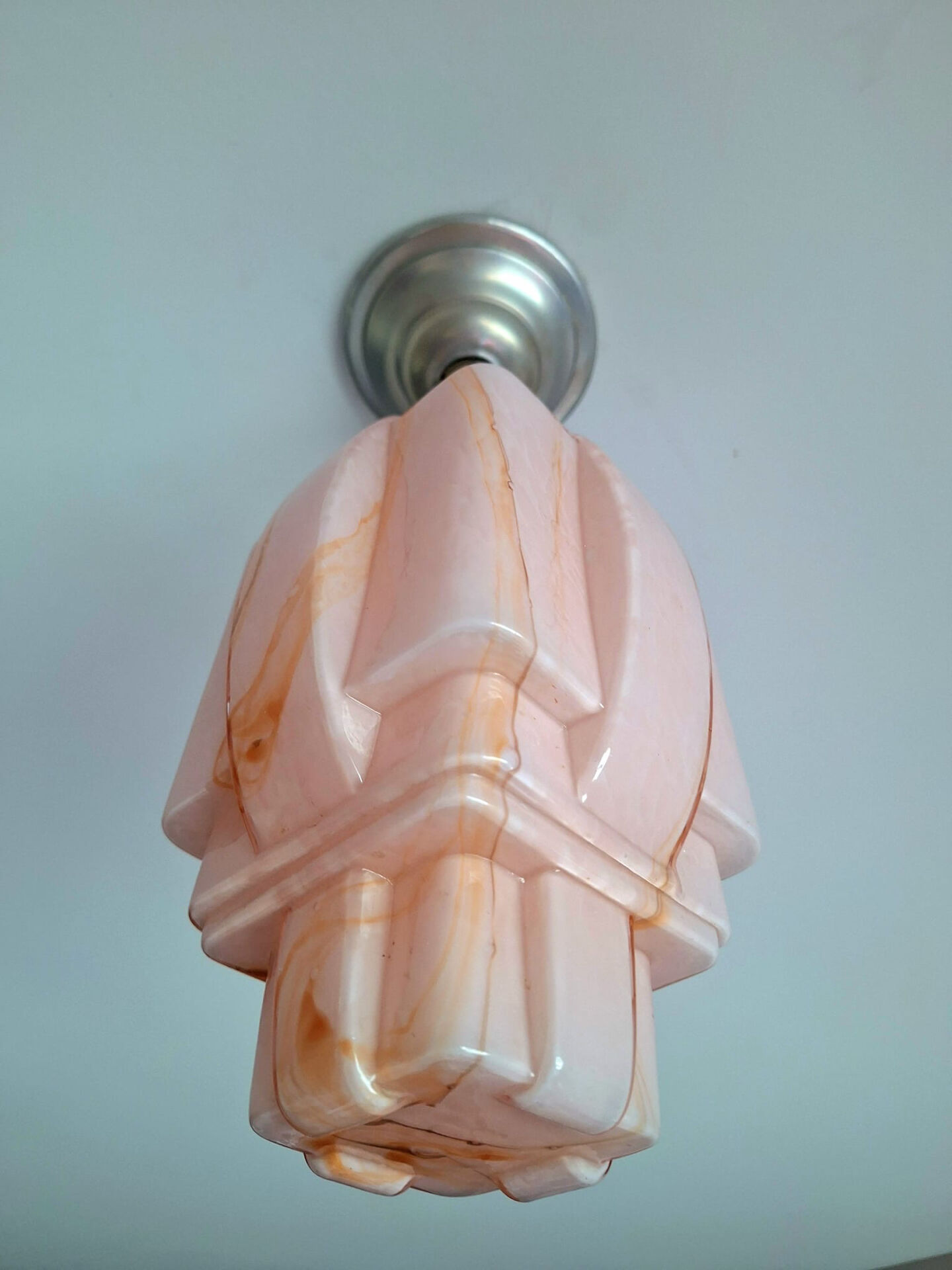 Art Deco chandelier, antique light fixture, pendant light.