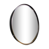 Round black metal mirror