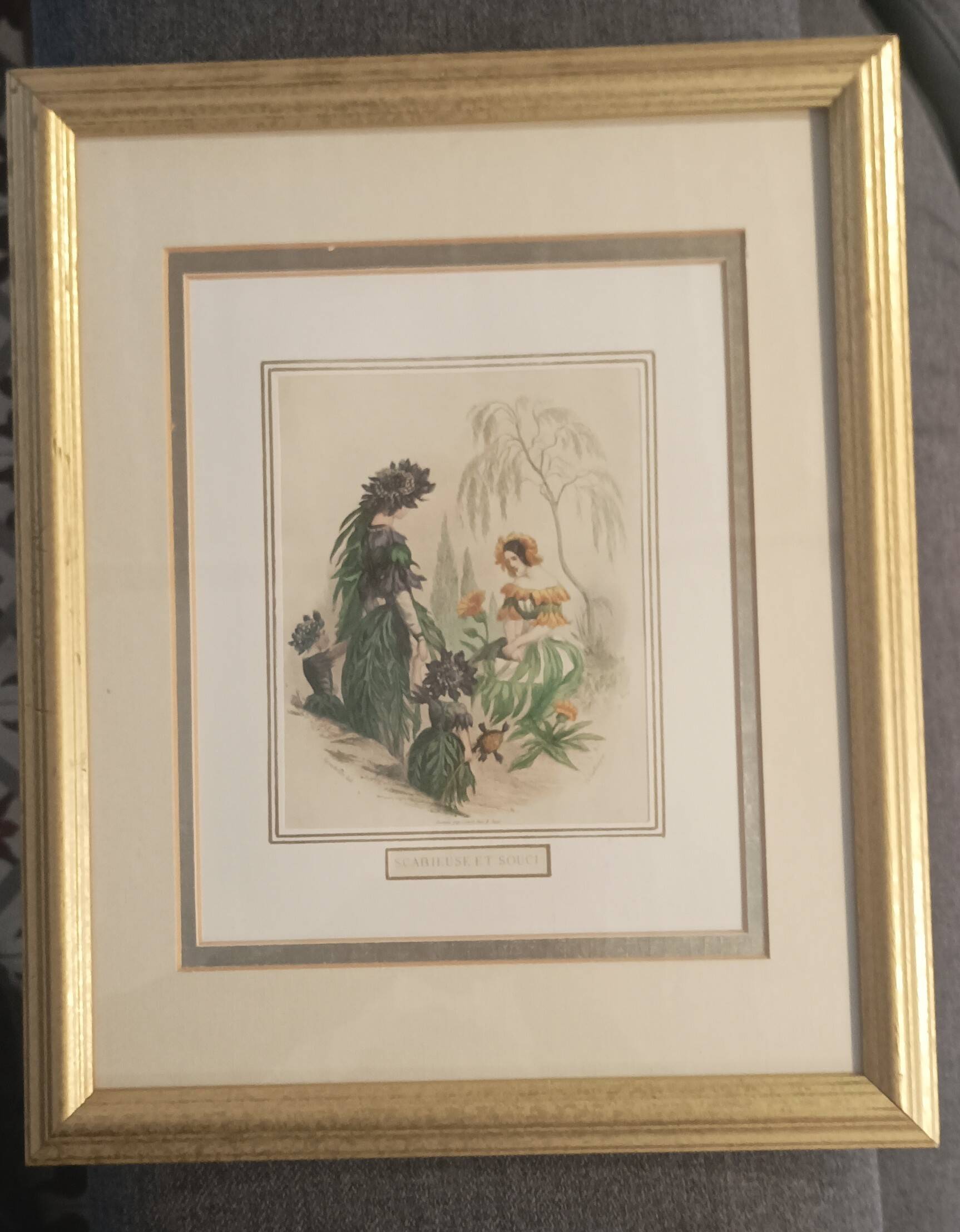 JJ Grandville Animated Flower Frame - Scabious and Marigold