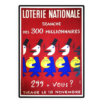 Affiche originale des années ’50:  Loterie Nationale