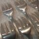 11 silver-plated cake forks by Christofle Pompadour