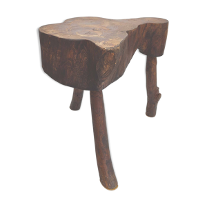 Table basse brutaliste bois forme