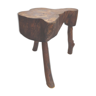 Brutalist coffee table free-form wood